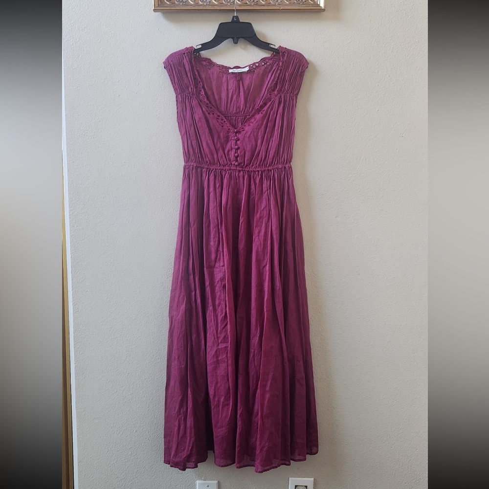 Mes Demoiselles Paris Clothilde cotton dress in berry plum